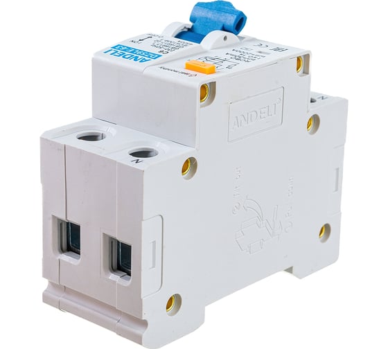 Дифференциальный автомат ANDELI  DZ59LE-63 1P+N 6A 30mA тип С 4.5 kA артикул ADL02-050