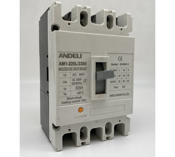 Автоматический выключатель ANDELI AM1-225L/3P 225A 35KA ADL06-035