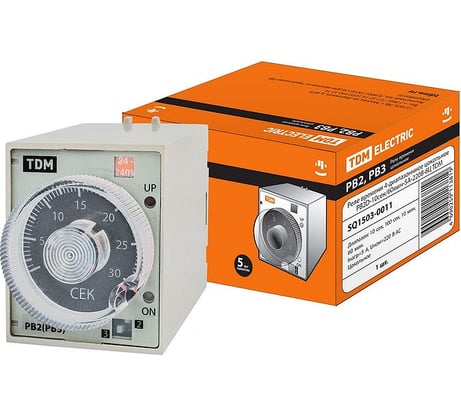 Реле времени TDM РВ2D-10сек/60мин-5A-220В-8Ц SQ1503-0011
