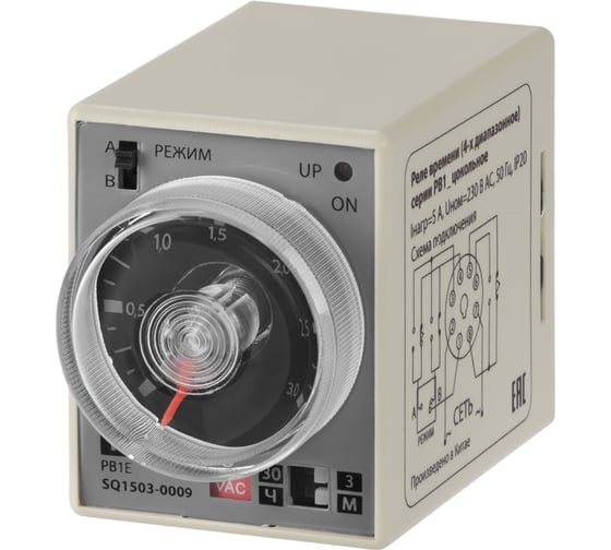 Реле времени TDM ELECTRIC РВ1E-2реж-3мин/30час-5А-230В-8Ц SQ1503-0009