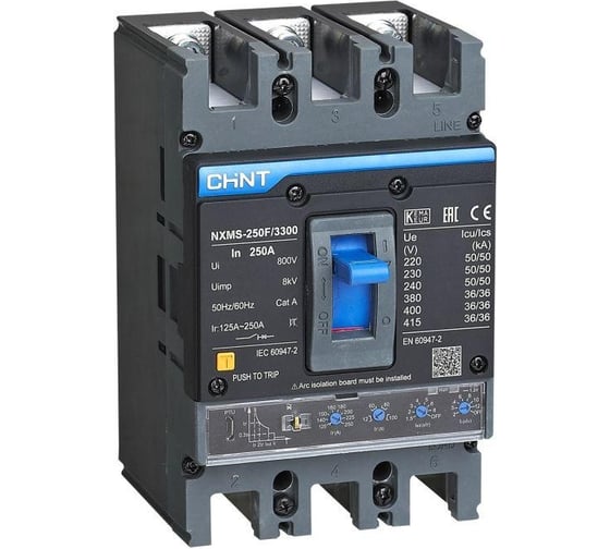 Автоматический выключатель CHINT 3п 200А 36кА NXMS-250SF с электрон. расцеп. (R) 264754 1