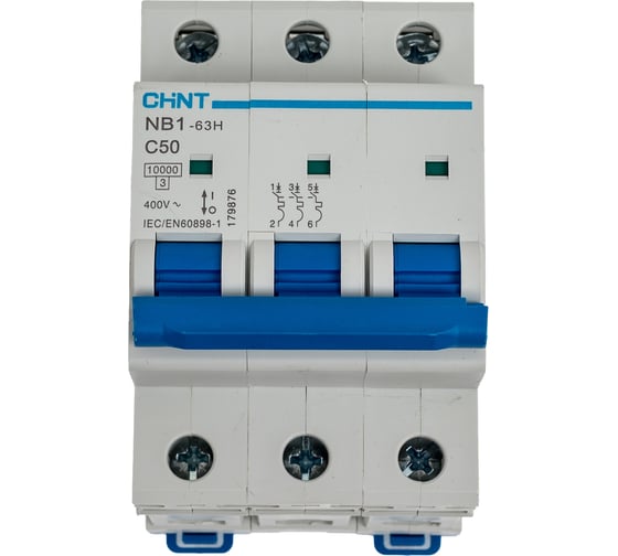 Автоматический выключатель CHINT модульный 3п C 50А 10кА NB1-63H (R) 179876