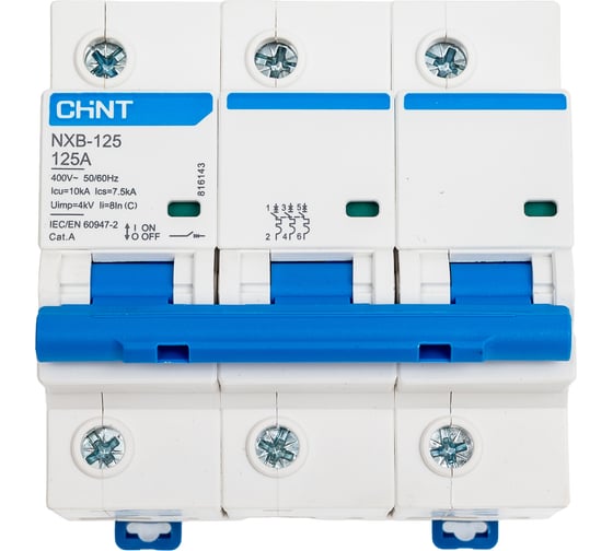 Автоматический выключатель CHINT модульный 3п C 125А 10кА NXB-125 (R) 816143
