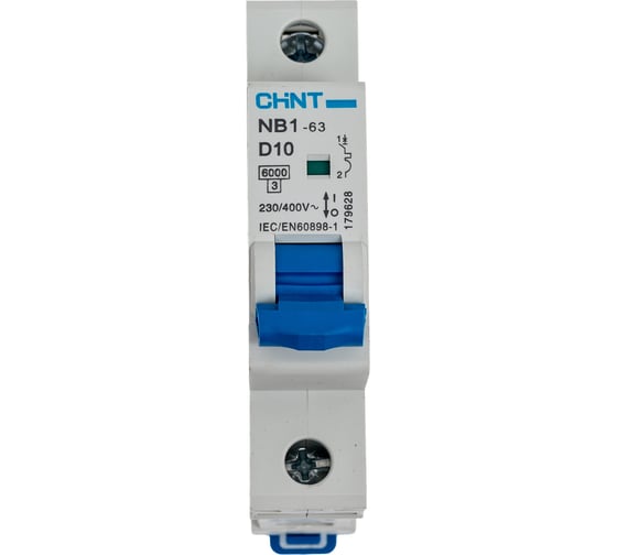 Автоматический выключатель CHINT модульный 1п D 10А 6кА NB1-63 (R) 179628