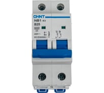 Автоматический выключатель CHINT модульный 2п B 25А 6кА NB1-63 (R) 179647
