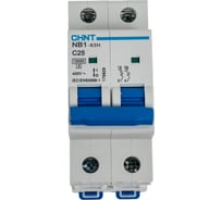 Автоматический выключатель CHINT модульный 2п C 25А 10кА NB1-63H (R) 179829