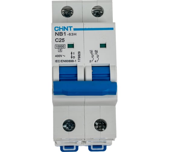 Автоматический выключатель CHINT модульный 2п C 25А 10кА NB1-63H (R) 179829