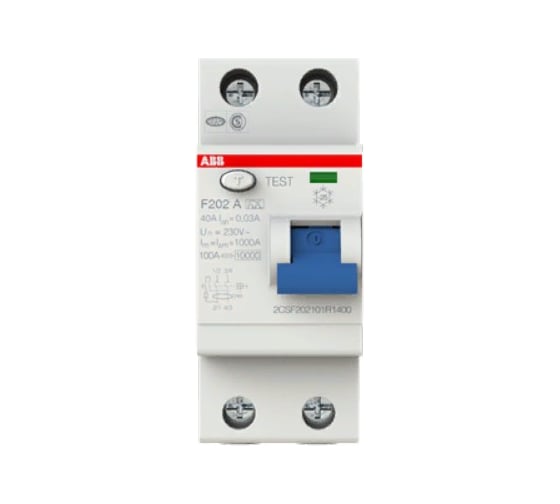 УЗО ABB F202A 2Р, 40А, 30mA, 2CSF202101R1400