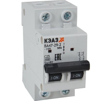 Автоматический модульный выключатель КЭАЗ ВА47-29-2C20-УХЛ3 (4.5кА) 318243