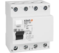 Выключатель дифференциального тока (УЗО) КЭАЗ 4п 25А 30мА тип AC ВД1-63 4225 УХЛ4 221947