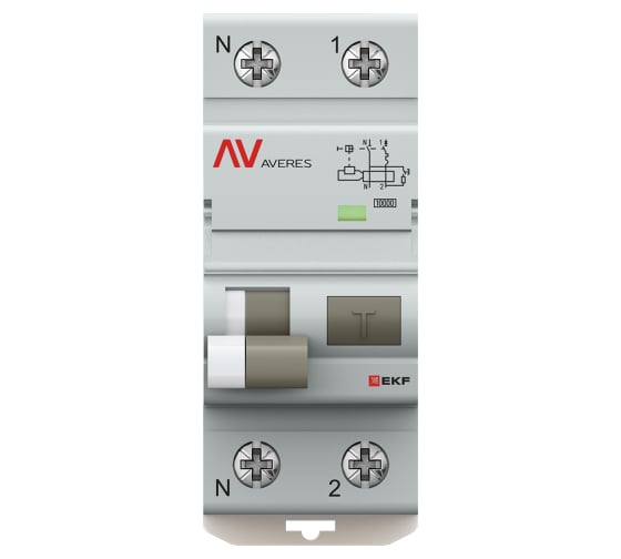 Дифференциальный автомат EKF DVA-10 1P+N, 20А (B), 300мА (A), 10кА, AVERES rcbo10-1pn-20B-300-a-av