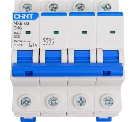 Автоматический выключатель CHINT модульный 4п C 16А 6кА NXB-63 (R) 814248