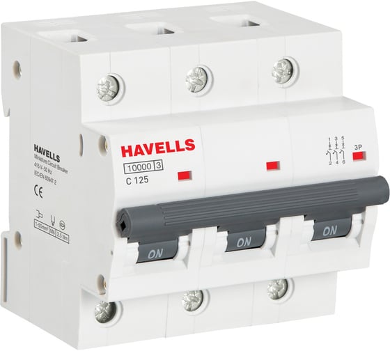 Автоматический выключатель Havells 3P, 10kA, C-125A, 4.5M. 7701625