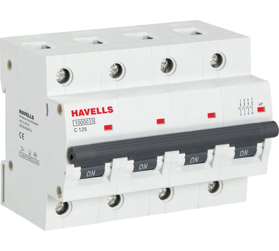 Автоматический выключатель Havells 4P 10kA, C-125A, 6M. 7701628 1