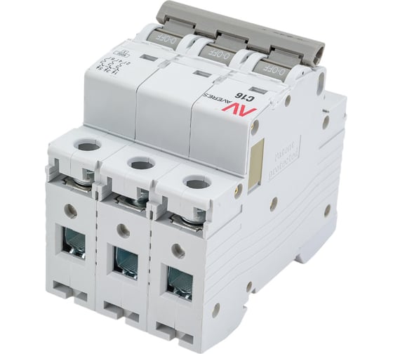 Автоматический выключатель EKF AVERES AV-6, 3P, 16A, C, 6kA mcb6-3-16C-av