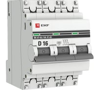 Автоматический выключатель EKF PROxima, ВА 47-63, 3P, 16А, D, 6кА, SQ mcb4763-6-3-16D-pro