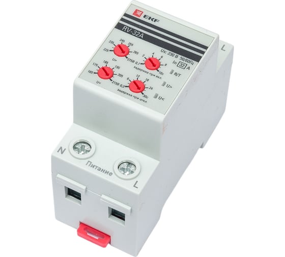 Реле напряжения EKF PROxima RV-32A, сквозное подключение, SQ rv-32a 1