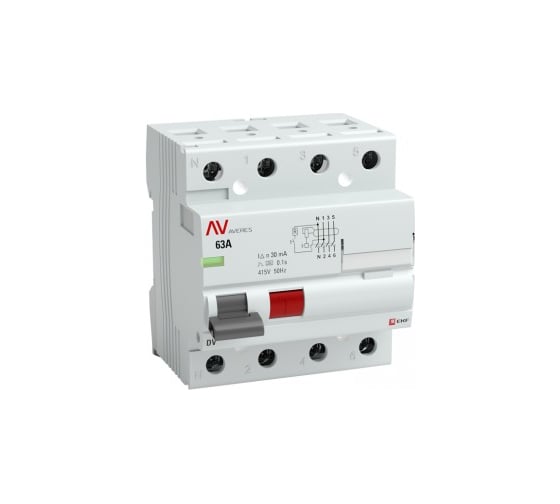 Устройство защитного отключения EKF DV 4P 63А/300мА S AVERES rccb-4-63-300-s-av