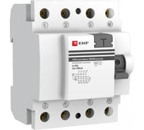 УЗО EKF ВД-100, селективное, 4P, 63А/300мА, электронное, PROxima SQ elcb-4-63-300S-pro