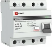 Устройство защитного отключения EKF ВД-100, 4P, 63А/30мА, PROxima elcb-4-63-30-em-pro