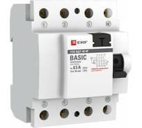 Устройство защитного отключения EKF ВДТ-40, 4P, 63А/30мА, электронное, Basic elcb-4-63-30e-sim
