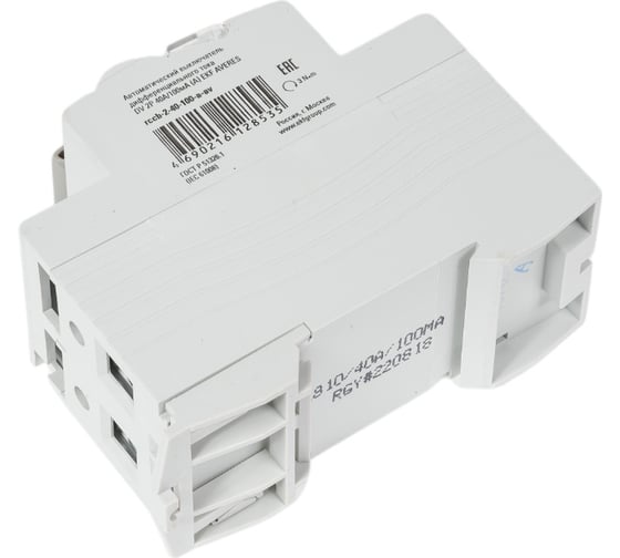 Устройство защитного отключения EKF DV 2P 40А/100мА A AVERES rccb-2-40-100-a-av