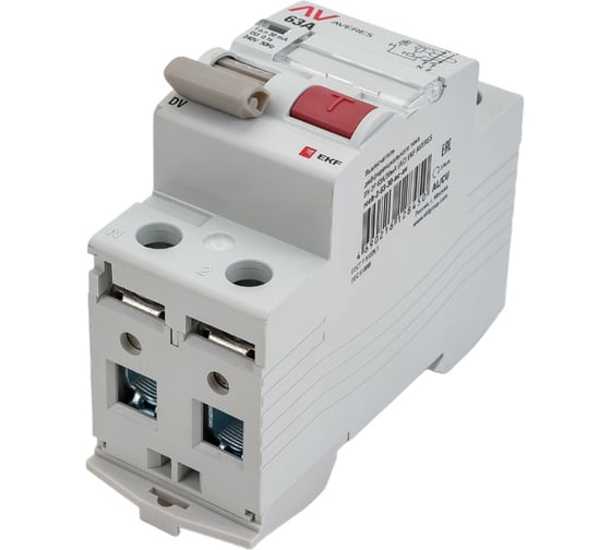 Устройство защитного отключения EKF DV 2P 63А/ 30мА AC AVERES rccb-2-63-30-ac-av