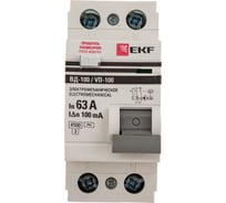 Устройство защитного отключения EKF ВД-100 2P 63А/100мА PROxima elcb-2-63-100-em-pro