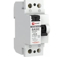 Устройство защитного отключения EKF УЗО ВДТ-40 2P 63А/100мА электронное Basic elcb-2-63-100e-sim