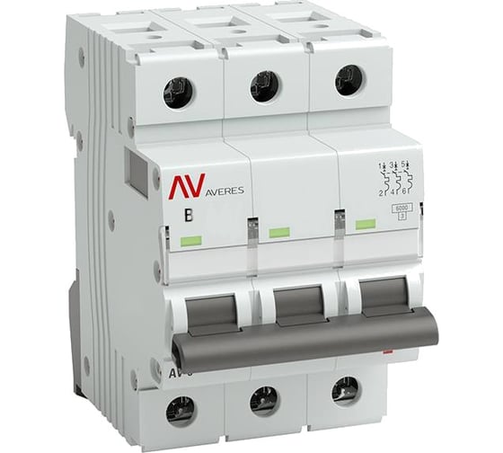 Автоматический выключатель EKF AV-6 3P 40A B 6kA AVERES mcb6-3-40B-av 1