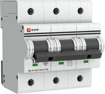 Автоматический выключатель EKF 3P 80А D 15кА ВА 47-125 PROxima mcb47125-3-80D