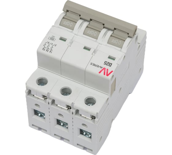 Автоматический выключатель EKF AV-6 3P 25A 6kA AVERES mcb6-3-25D-av