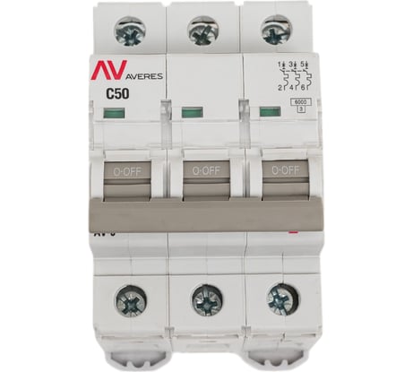 Автоматический выключатель EKF AV-6 3P 50A 6kA AVERES mcb6-3-50C-av