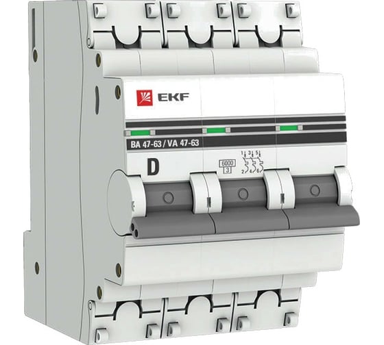 Автоматический выключатель EKF 3P 40А 6кА ВА 47-63 PROxima SQmcb4763-6-3-40D-pro 1