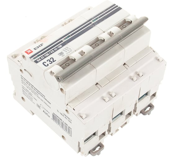 Автоматический выключатель EKF 3P 32А 10kA ВА 47-100 PROxima mcb47100-3-32C-pro