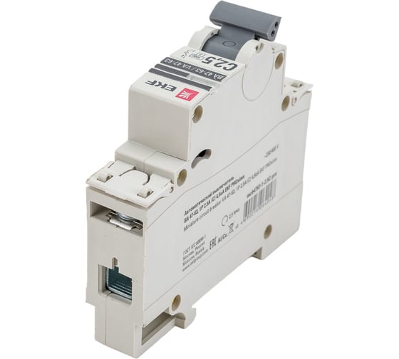Автоматический выключатель EKF PROxima ВА 47-63, 1P, 2,5А, C, 4,5kA mcb4763-1-2.5C-pro