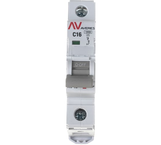 Автоматический выключатель EKF AVERES AV-10, 1P, 16A (C) 10kA mcb10-1-16C-av