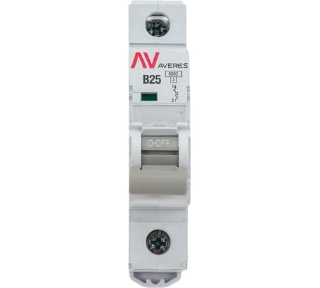 Автоматический выключатель EKF AVERES AV-6, 1P, 25A, B, 6kA mcb6-1-25B-av