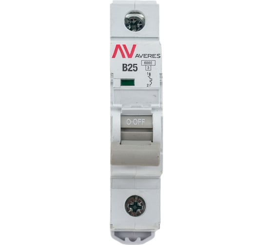 Автоматический выключатель EKF AVERES AV-6, 1P, 25A, B, 6kA mcb6-1-25B-av 1