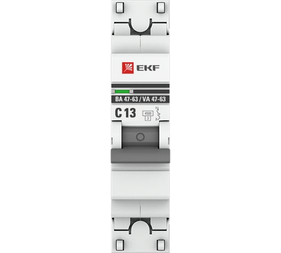 Автоматический выключатель EKF PROxima ВА 47-63, 1P, 13А, C, 4,5kA mcb4763-1-13C-pro