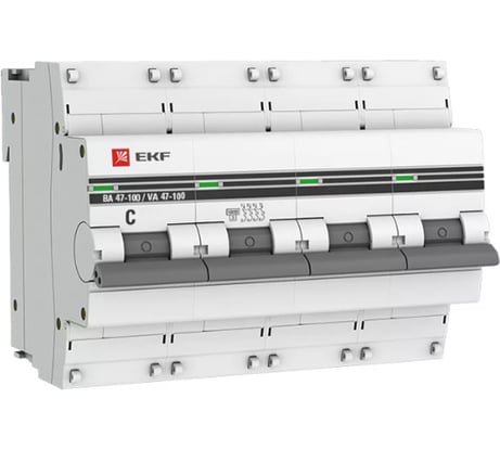 Автоматический выключатель EKF PROxima ВА 47-100, 4P, 32А, C, 10kA mcb47100-4-32C-pro