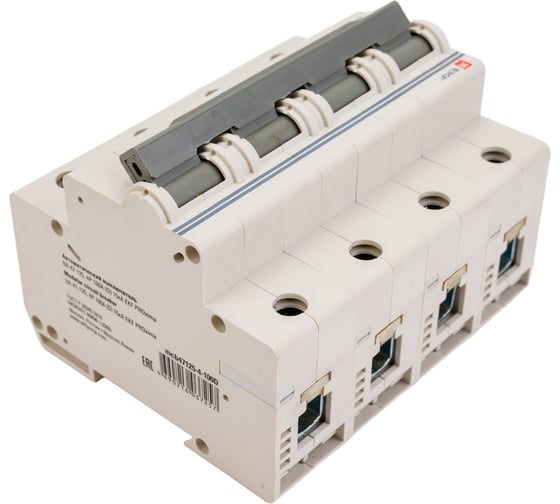 Автоматический выключатель EKF PROxima ВА 47-125, 4P, 100А, D, 15кА mcb47125-4-100D