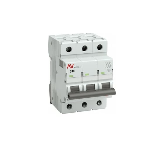 Автоматический выключатель EKF AV-10, 3P, 40A, 10kA, AVERES mcb10-3-40C-av