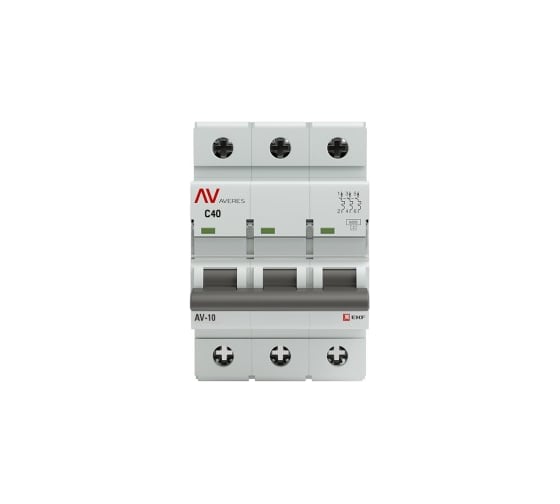 Автоматический выключатель EKF AV-10, 3P, 40A, 10kA, AVERES mcb10-3-40C-av