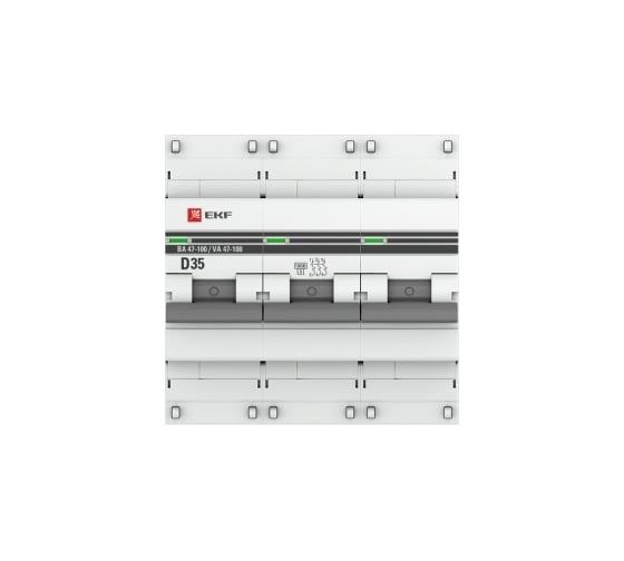 Автоматический выключатель EKF 3P, 35А, 10kA, ВА 47-100, PROxima mcb47100-3-35D-pro