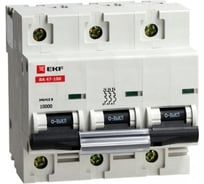 Автоматический выключатель EKF ВА 47-100, 3P, 10А, 10kA, SQ mcb47100-3-10C