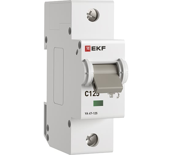 Автоматический выключатель EKF PROxima ВА 47-125, 1P, 125А, C, 15кА mcb47125-1-125C