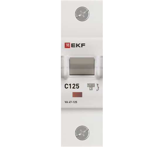 Автоматический выключатель EKF PROxima ВА 47-125, 1P, 125А, C, 15кА mcb47125-1-125C