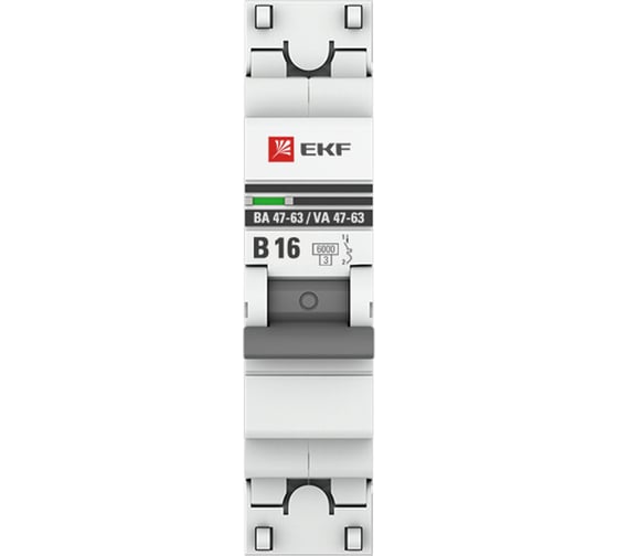 Автоматический выключатель EKF PROxima 47-63, 1P, 16А, B, 6кА, mcb4763-6-1-16B-pro 1