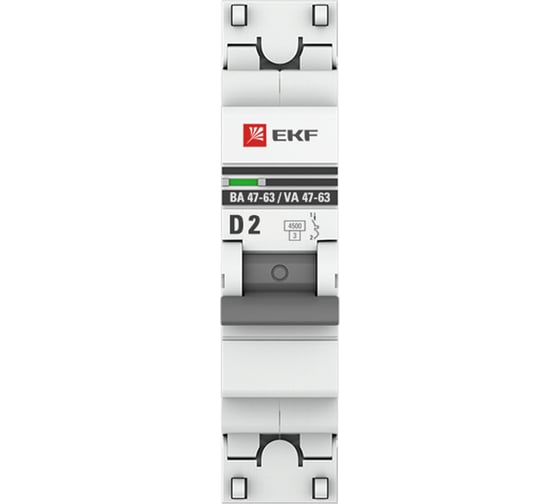 Автоматический выключатель EKF PROxima ВА 47-63, 1P, 2А, D, 4,5kA mcb4763-1-02D-pro